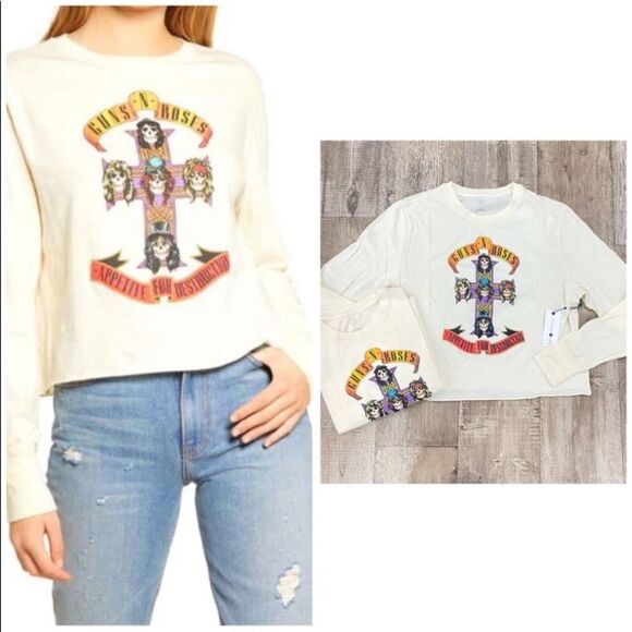 𝅺Guns & Roses Long Sleeve Graphic Band Tee - Picture 1 of 5